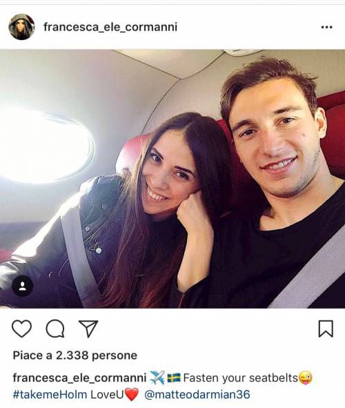 Il calciatore Matteo Darmian oggi sposa Francesca Cormanni