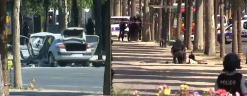Parigi, auto contro furgone polizia: paura sugli Champs Elysées
