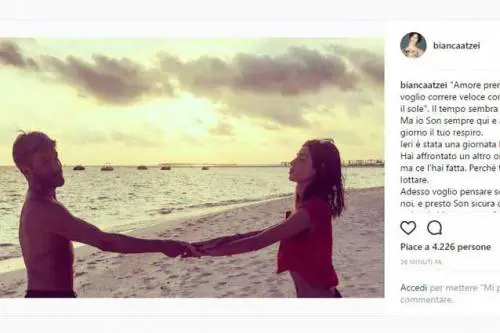 Bianca Atzei e il messaggio per Max Biaggi dopo l'intervento
