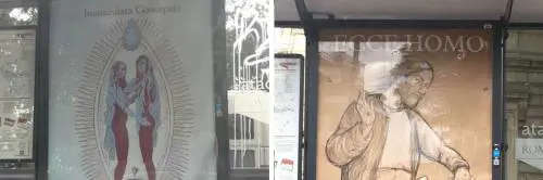 Manifesti blasfemi su Gesù e Maria a Roma