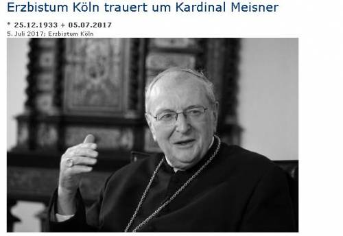 Muore il cardinale Meisner: firmò i "dubia" sull'Amoris Laetitia