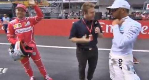 Gp d'Austria: Hamilton rifiuta di stringere la mano a Vettel