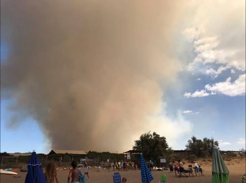 Fiamme fanno evacuare la spiaggia a Capalbio