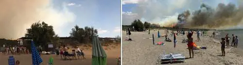 Spiaggia e campeggio evacuati a Capalbio: roghi nella pineta