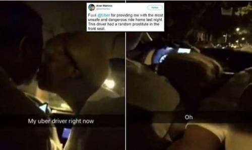 Autista Uber alla guida mentre una prostituta gli pratica del sesso orale