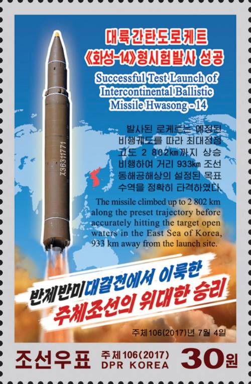 Nord Corea, francobolli speciali per celebrare test missilistici