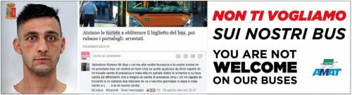 "Non ti vogliamo sui nostri bus". Ma il ladro si vanta: "Non mi prendete..."