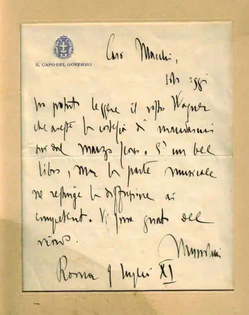 La grafia di Benito Mussolini