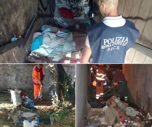 Roma, smantellate le favelas di Porta Pia