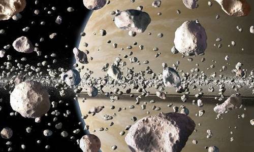 Ammassi rocciosi nell'anello saturniano