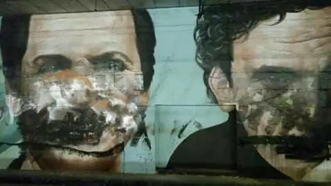 Vandalizzato il murale di Massimo Troisi