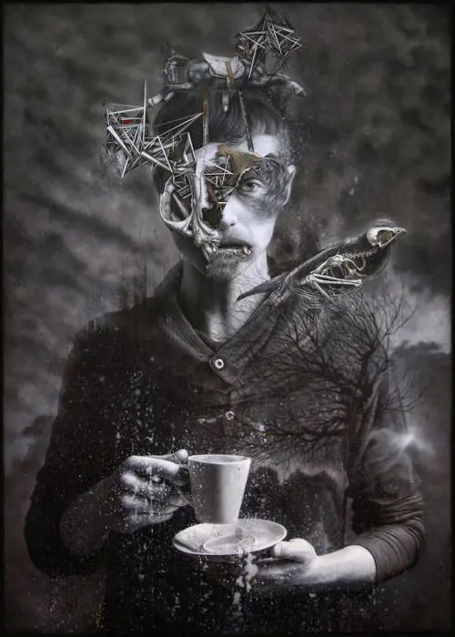 Ronald Ventura  Breakfast, 2017  olio su tela, 214x153 cm