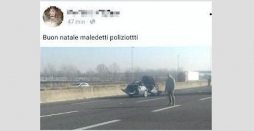 "Buon Natale maledetti agenti". Il post choc dopo l'incidente della polizia