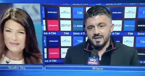 Rino Gattuso mette in imbarazzo Ilaria D'Amico: "Bacia Buffon con la lingua al posto mio"