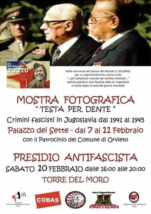 Foibe, mostra choc a Orvieto col patrocinio del Comune Pd