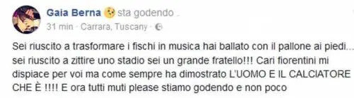 La sorella di Bernardeschi: "Fiorentini state zitti, ora stiamo godendo"