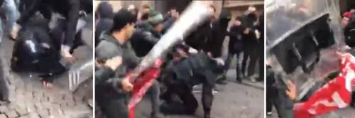 Piacenza, violenze antifasciste: carabiniere cade e lo picchiano