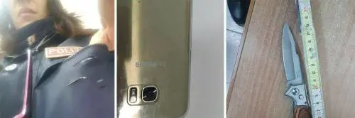 Straniero la accoltella al cuore: agente salvata da smartphone