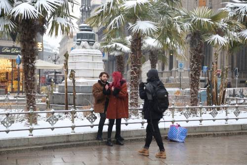 La neve imbianca Milano