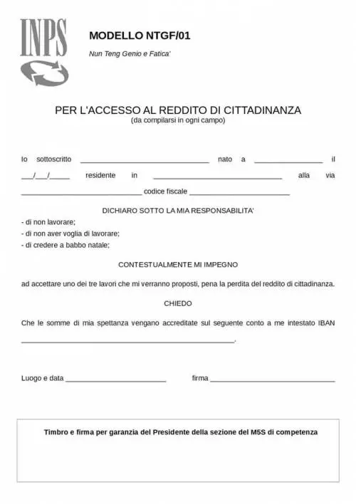 Sul web spunta il (finto) modulo per il reddito di cittadinanza