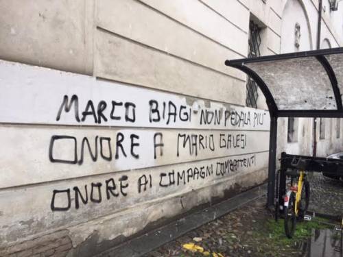 Modena, scritte choc inneggiano agli assassini di Marco Biagi