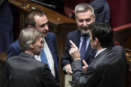 Maurizio Martina con Graziano Delrio, Ettore Rosato e Lorenzo Guerini
