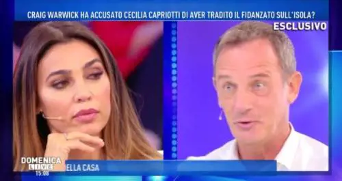 Isola dei Famosi, il faccia a faccia tra Craig e Cecilia