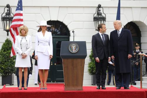 Macron e Brigitte alla Casa Bianca