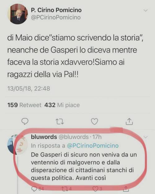 Quel tweet di Pomicino su De Gasperi che manda in tilt il web