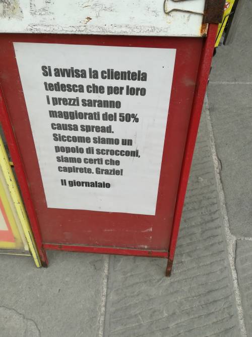 Perugia, la provocazione: "Tedeschi pagano di più, colpa dello spread"