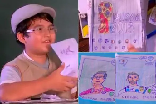 Mondiale 2018, un bambino povero disegna l'album delle figurine: Panini gliene regala uno