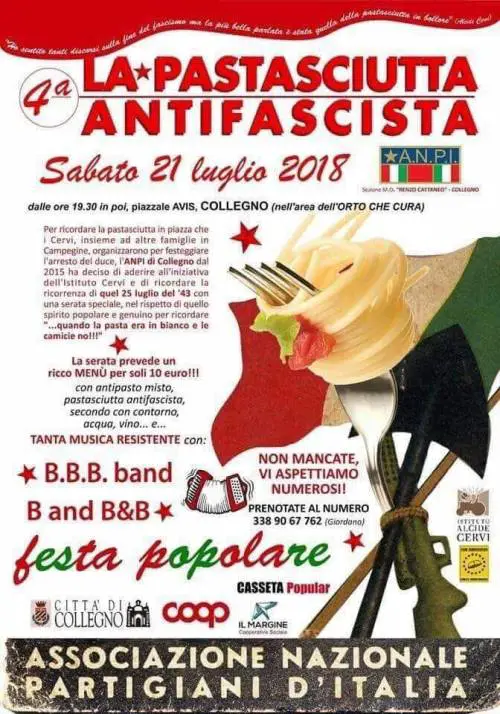 Il manifesto della pastasciuttata di Collegno