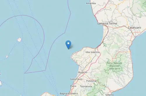 Una scossa di magnitudo 4.4. avvertita al largo della Calabria
