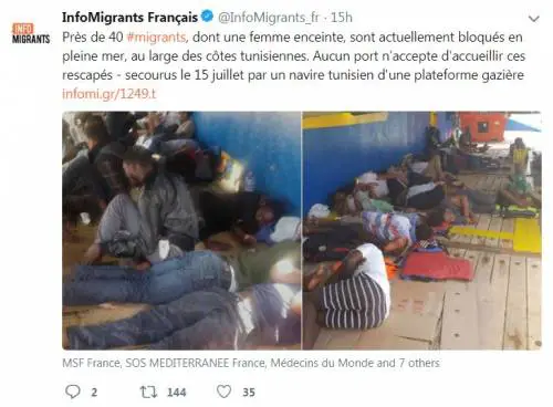 Un'altra nave con 40 migranti vaga in mare: Italia e Malta negano lo sbarco