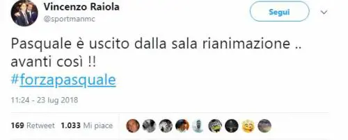 La buona notizia annunciata da Raiola: "Carlino fuori dal coma"