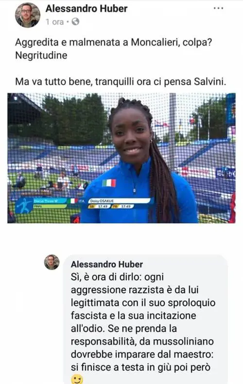 "Daisy? Colpa sua". Il post choc del piddino su Salvini: "Finisce a testa in giù"