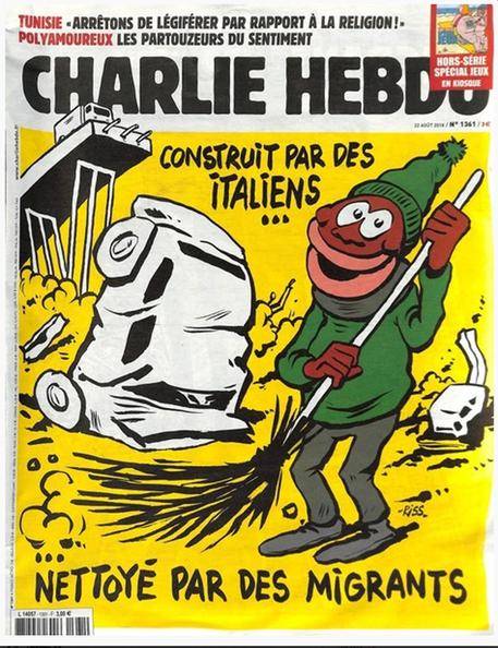Charlie Hebdo, vignetta choc: ride sui morti di Genova