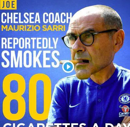 Sarri e il vizio del fumo: 29mila sigarette all'anno, oltre 400.000 euro spesi