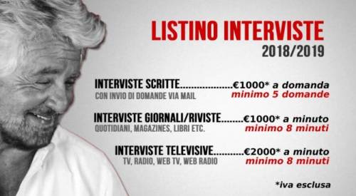 Grillo e il tariffario per le interviste