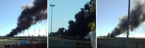 Venezia, in fiamme il campo profughi di Cona