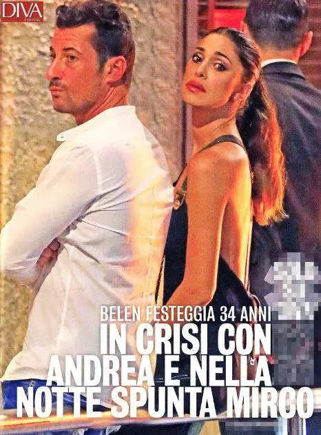 Belen in compagnia di un uomo misterioso