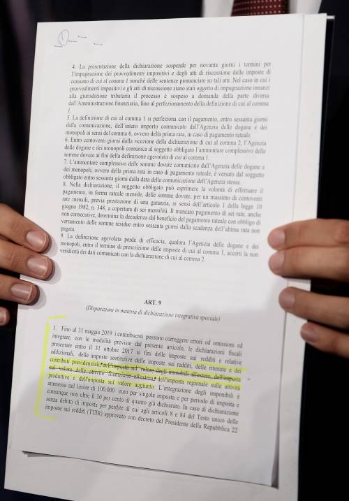 Giallo condono, ecco cosa è successo