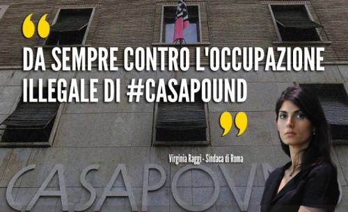 Raggi: "Antifascista da sempre". Casapound: "Pulisca la città"