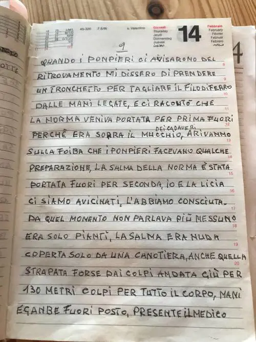 Il diario del martirio: "Così ho slegato i polsi al cadavere di Norma"