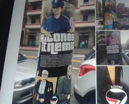 Milano, i manifesti antifascisti contro polizia e Lega: "Riconosci il tuo nemico"