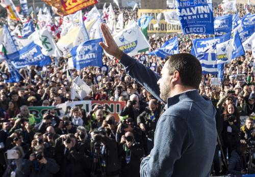 La Lega di Salvini in piazza del Popolo