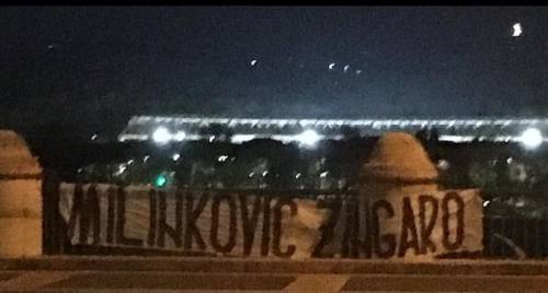 Lazio, striscione della Curva Nord contro Milinkovic: ''Sei uno zingaro''