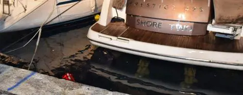 Dimentica di inserire il freno a mano in porto e l'auto finisce a bagno
