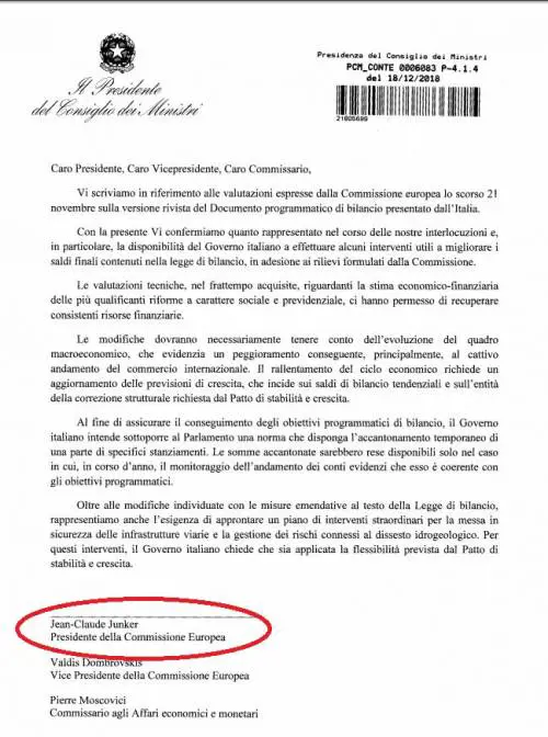 Conte scrive a Juncker. Ma sbaglia il nome