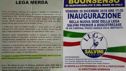 Napoli, minacce e intimidazioni per l’inaugurazione della sede della Lega